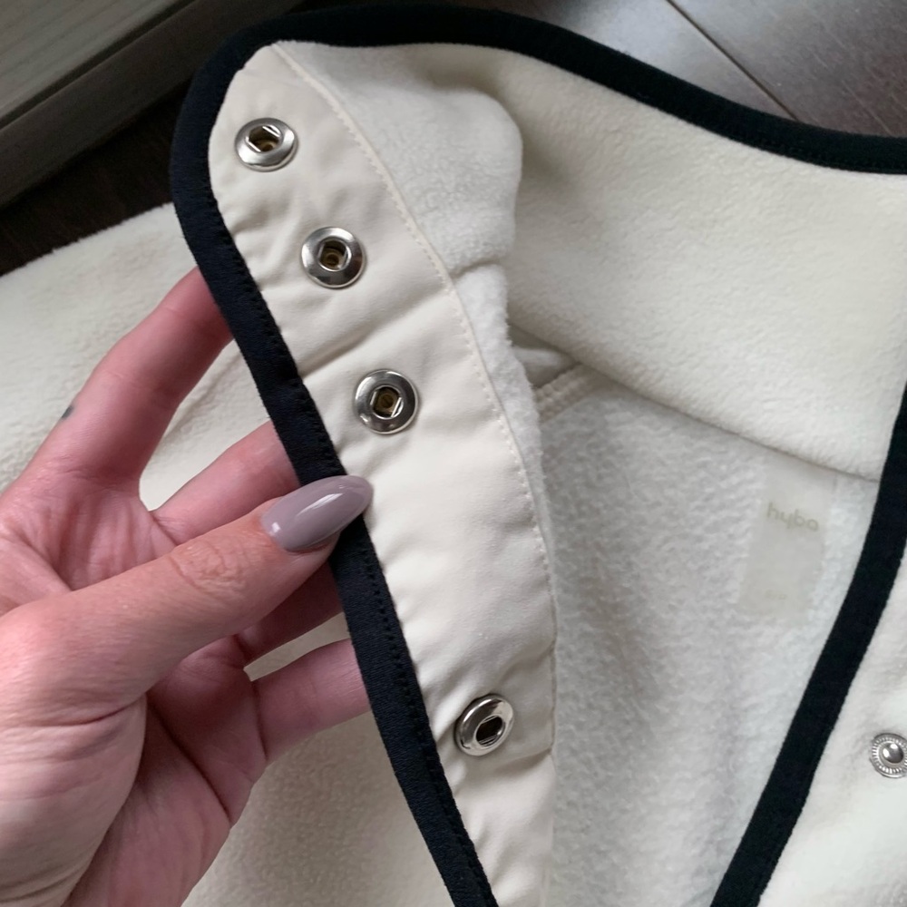 NWOT Hyba black and white fleece half-buttoned pullover - Picture 4 of 13